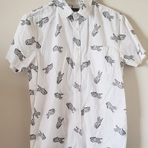 Mens button up short sleeve shirt